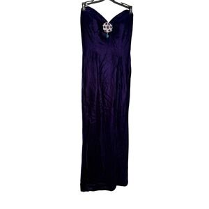 Eugene Alexander deep purple velvet strapless jeweled gown size 6.‎ 1980s Glam